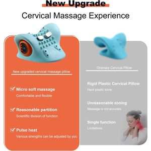 Nekstretcher - Nekmassage Kussen - Nekmassage Apparaat - Massage Nekkussen - met verwarming - 3 modi-6 instelbar - Shiatsu Massagekussen Draadloose frequenties