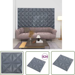 The Living Store 3D-wandpanelen - EPS - 50 x 50 cm - origamigrijs
