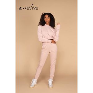 Sweater &C x REVIVE, met pofmouw, bio-katoen, EU gemaakt, kleur roze, maat M - incl. borduring op mouw ""LET'S DO THIS