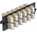 Glasvezeladapterpaneel LC duplex OM1 / om2 12 poort beige