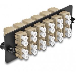 Glasvezeladapterpaneel LC duplex OM1 / om2 12 poort beige