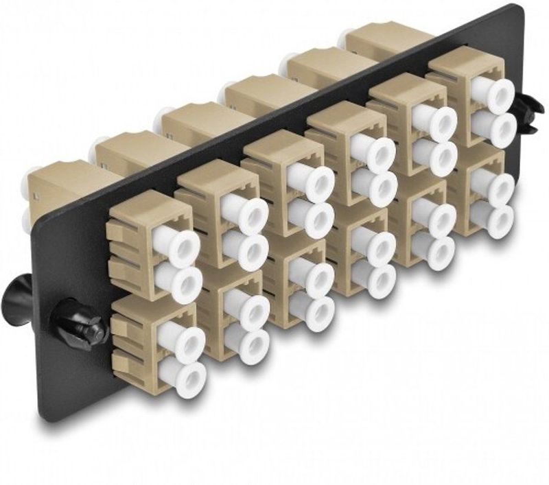 Glasvezeladapterpaneel LC duplex OM1 / om2 12 poort beige
