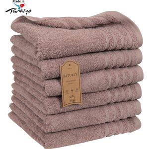 Betully ® Albea- Handdoeken 50 x 100 cm - set van 6 - Hotelkwaliteit – Zware kwaliteit 500 g/m2 Beige