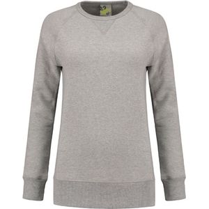Lemon & Soda heavysweat raglan sweater voor dames grijs gemêleerd maat S
