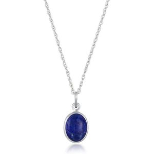 Elli Dames Halsketting Dames Druppelhanger Statement met Lapis Lazuli Steen gemaakt van verguld 925 Sterling Zilver