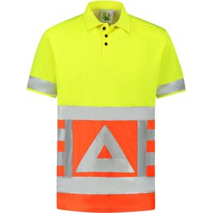 JS Poloshirt Verkeersregelaar met Korte Mouw - RWS Geel-Oranje - Maat M