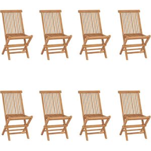 The Living Store Tuinstoelenset - Teakhout - 8x stoel - 46x62x90 cm (BxDxH) - Inklapbaar