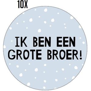 10x Sluitsticker Ik ben een grote broer! | Jongen | Blauw | 40 mm | Geboorte Sticker | Sluitzegel | Sticker Geboortekaart | Baby nieuws | Zwangerschap | Luxe Sluitzegel