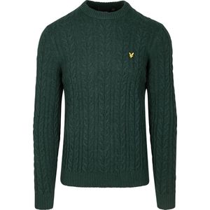 Lyle & Scott Cable Pullover Donkergroen - Maat S - Heren