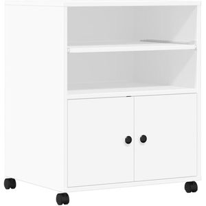 vidaXL Printerkastje - Printerkastjes - Bureau Organizer - Bureau Organiser - Printerkastje met wielen 60x48x74 cm wit