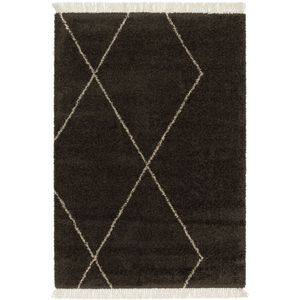 Berber vloerkleed - Atlas Grid donkerbruin 160x230 cm