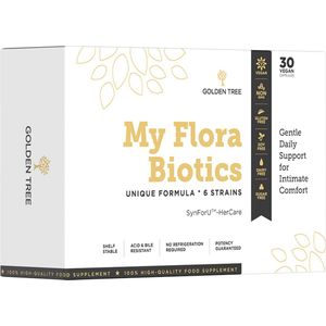 Golden Tree MyFlora Biotics - Herstelt Ph-balans - Intieme balans - Vermindert Geur en Afscheiding - Ondersteunt Gezonde Bacteriën
