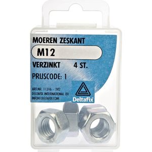 Deltafix - Moer Zeskant - Verzinkt - 4 Stuks