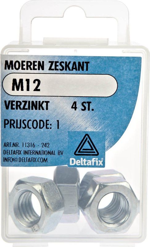 Deltafix - Moer Zeskant - Verzinkt - 4 Stuks