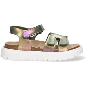 Braqeez 425421-798 Meisjes Platte Sandalen - Multicolor - Leer - Klittenband