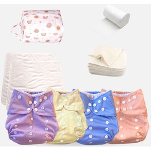 Moon&stars | Startersbundel | 4-pack | Wasbare luiers | Hydrofiele luiers | Luierbroekjes | Luiers