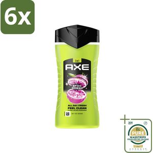 Axe 3-in-1 Douchegel Epic Fresh 250 ml - Voordeelverpakking - 6 stuks - Axe - Epic Fresh