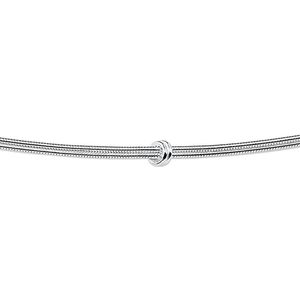 The Jewelry Collection Armband Slang En Knoop 1,5 mm - Zilver