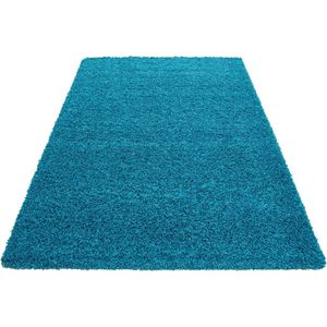 Hoogpolig vloerkleed Dream - turquoise - 200x290 cm