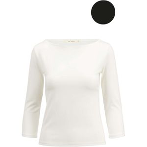 Zusss Basic Boothals Top Met Stretch Zwart