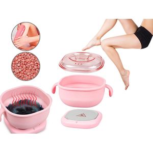 Opvouwbare Siliconen Waxverwarmer - Ontharingsapparaat - - Waxheater - Waxwarmer - Waxverwarmer - 400 ml - 100W - Inclusief Wax & Spatels - Compacte Wax Heater voor Ontharing - Draagbaar & Gemakkelijk Schoon te Maken