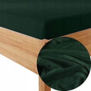 Fijne Frotté Hoeslaken met Elastiek - Premium Katoen 220x200cm Donkergroen