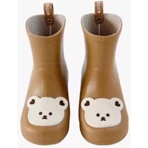 Regenlaarsjes - Peuter regenlaarsjes - Bruine regenlaarsjes - Regenlaarzen kinderen - Regenlaarzen peuters - PVC laarsjes - Maat 22/23- Meisjes - Jongens - Waterdicht – Kaplaarsjes