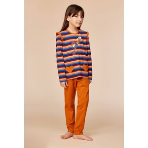 Woody Meisjes-Dames pyjama multicolor streep - maat M
