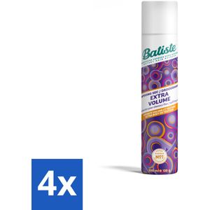 Batiste - Extra Volume - Droogshampoo - Geeft Meer Volheid - Frist Vet Haar Op - 200ml - Voordeelverpakking - 4 stuks