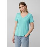 s.Oliver - Shirt - Aqua - V-hals - Kwartmouw - Effen