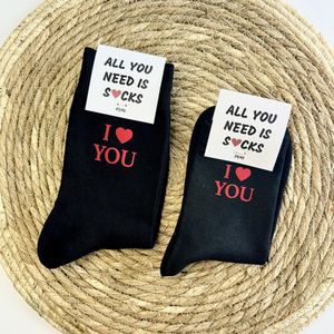 2 paar sokken | Voor Haar en Voor Hem | Maat 39-42 en Maat 43-46 | I Love You | Valentijn Cadeau | Valentines Day Gift | Romantisch Cadeau | Valentijn | Valentijnsdag