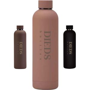 Thermos drinkfles - waterfles - Dieds Roestvrijstalen Vacuüm Geïsoleerde bidon- 750 ML taupe roze