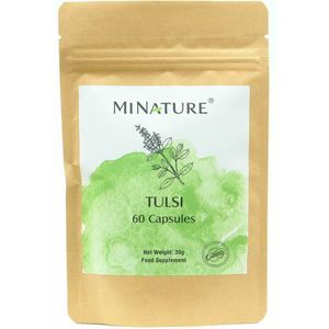 Tulsi Capsules 60 stuks - 450mg Poeder van Ocimum Sanctum Bladeren per Vegan Capsule - 100% Plantaardig