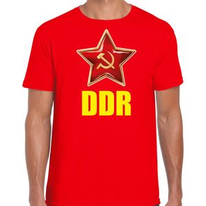 DDR / Duitsland t-shirt rood voor heren - communistisch verkleed shirt - verkleedkleding / kostuum S