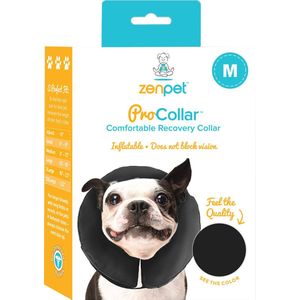 Zenpet ProCollar Hondenkraag L – Doorzichtige hondenkraag – Beschermkraag hond – Hondenkap – Plastic Hondenkraag - Beschermkap – Zwart – Nekomtrek 33 tot 40,6 cm