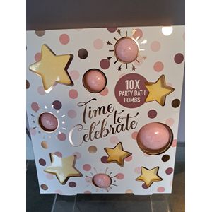 time to celebrate - 10 st bruisballen - vanille - bloemen - honing - sterren - leuk kado - geschenk kerst - vriendin -