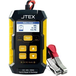 JTEX®  Accu oplader + tester - Professionele tester - Auto & Motor - Tester - lader - automatisch laden - accu test