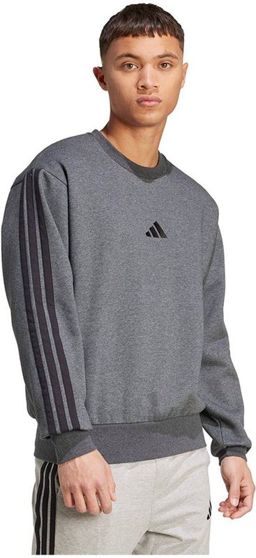 adidas - Essentials 3 Stripes - Fleece Sweatshirt - Zwart