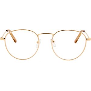 Noci Eyewear Leesbril SCG018 Goldy +2.50 - Rond metaal frame - Goudkleurig