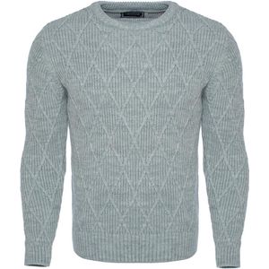 Carisma Heren Trui Ronde Hals Gebreid Grijs 7824 - M