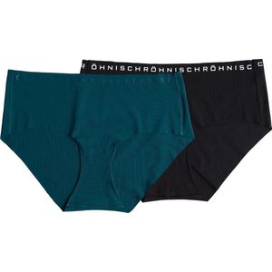 Röhnisch Hipster Siena Polyamide Dames Petrol/zwart Maat 3xl 2-pack