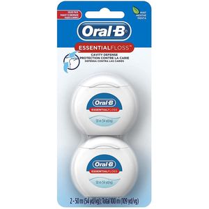 Oral-B - EssentialFloss Cavity Defense - Dental Floss - 50 m - 2 Pack