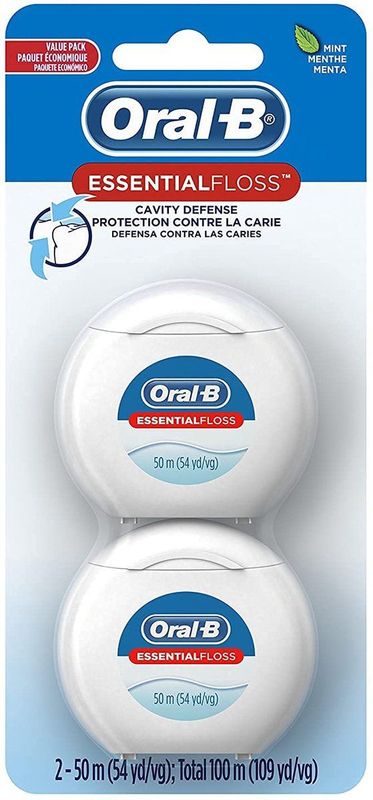 Oral-B - EssentialFloss Cavity Defense - Dental Floss - 50 m - 2 Pack