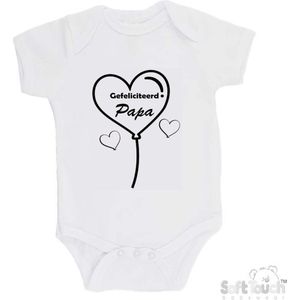 100% katoenen Romper met Tekst ""Gefeliciteerd Papa..."" - Wit/zwart - Felicitatie Zwangerschap aankondiging - Zwanger - Pregnancy announcement - Baby aankondiging - In verwachting