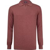 Jimmy Sanders - Gebreide Polo Trui - Roze - 100% Katoen - Heren