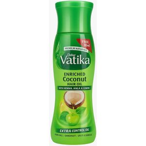 Vatika Verrijkte Kokos Haarolie 150ml - Met 7 Ayurvedische Kruiden | Vermindert Haaruitval tot 50% in 4 Weken | Versterkt & Stimuleert Haargroei | Natuurlijk & Klinisch Bewezen met Kajal Sticker
