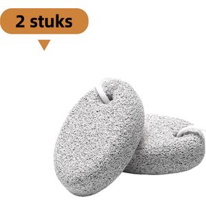 2-pack - Natuurlijke puimsteen - Voetvijl voor het verwijderen van dode huid en eeltplekken - Geschikt voor hielen en eeltplekken - Ovale vorm - Zoals afgebeeld