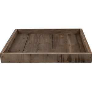 Clayre & Eef Decoratie Dienblad 38x38x4 cm Bruin Hout Vierkant