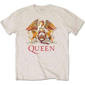 Queen - Classic Crest Heren T-shirt - S - Creme