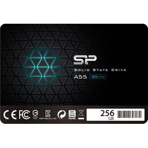 Silicon Power SSD 256GB 3D NAND A55 SLC Cache Performance Boost 2.5 inch SATA III 7mm (0.28"") Internal Solid State Drive